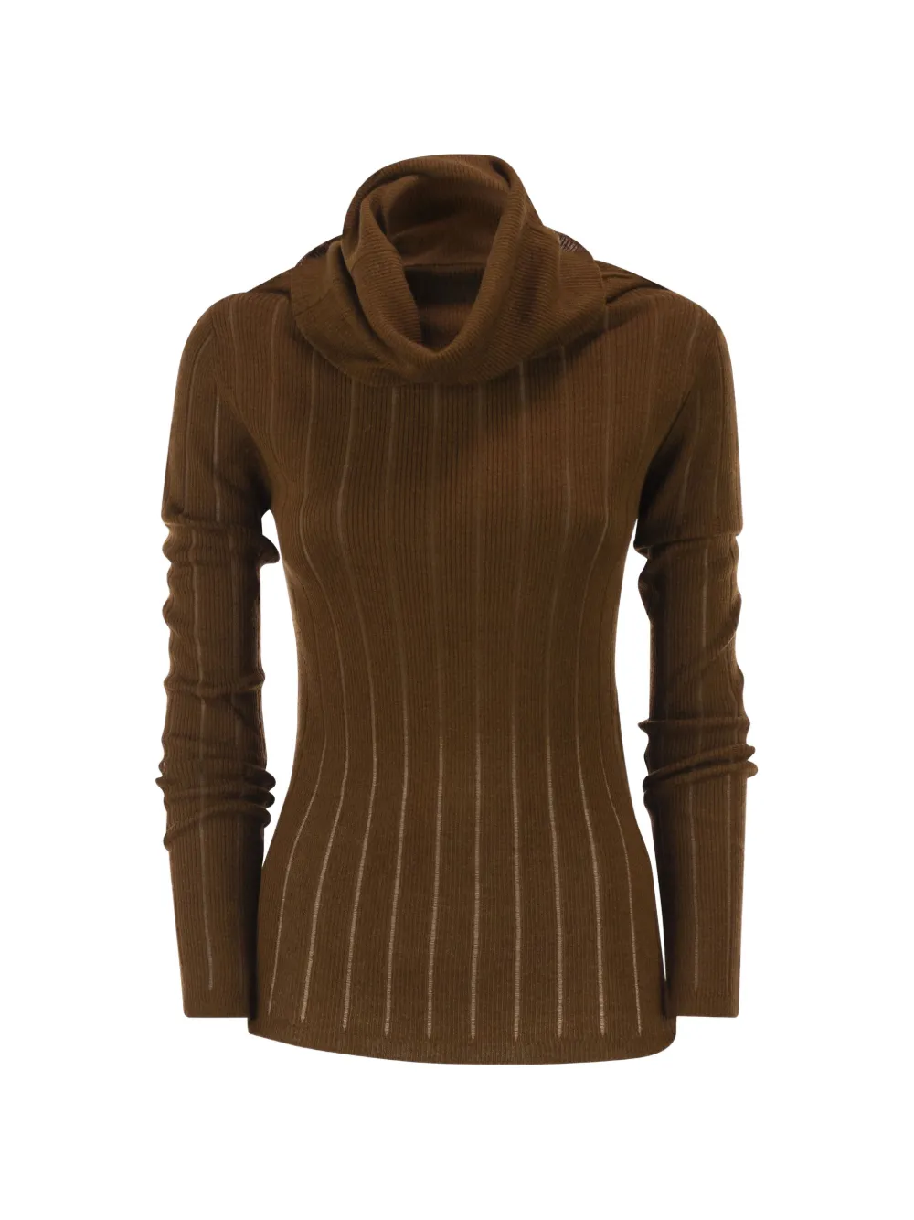 Max Mara Ribbed-knit Silk-blend Sweater In Brown