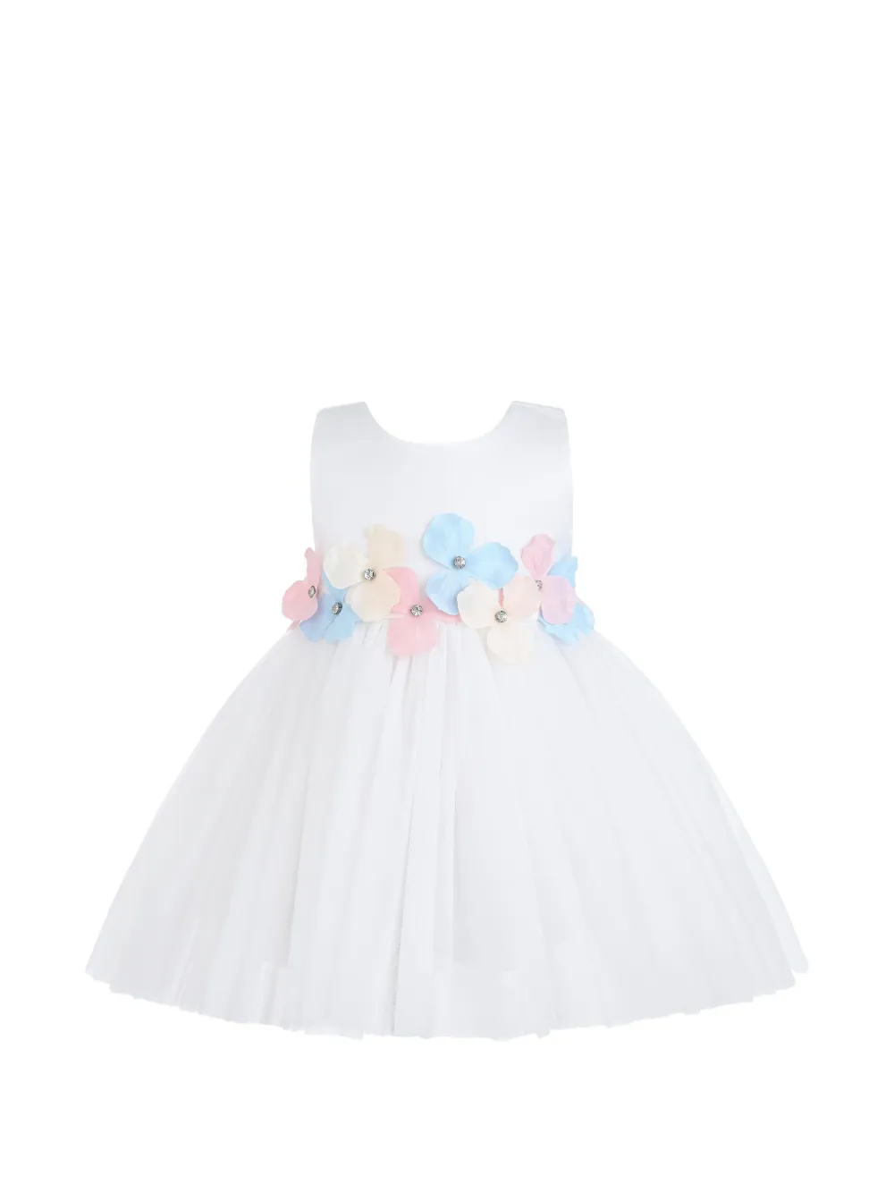 Tulleen Elarisse floral-waist tulle dress - White