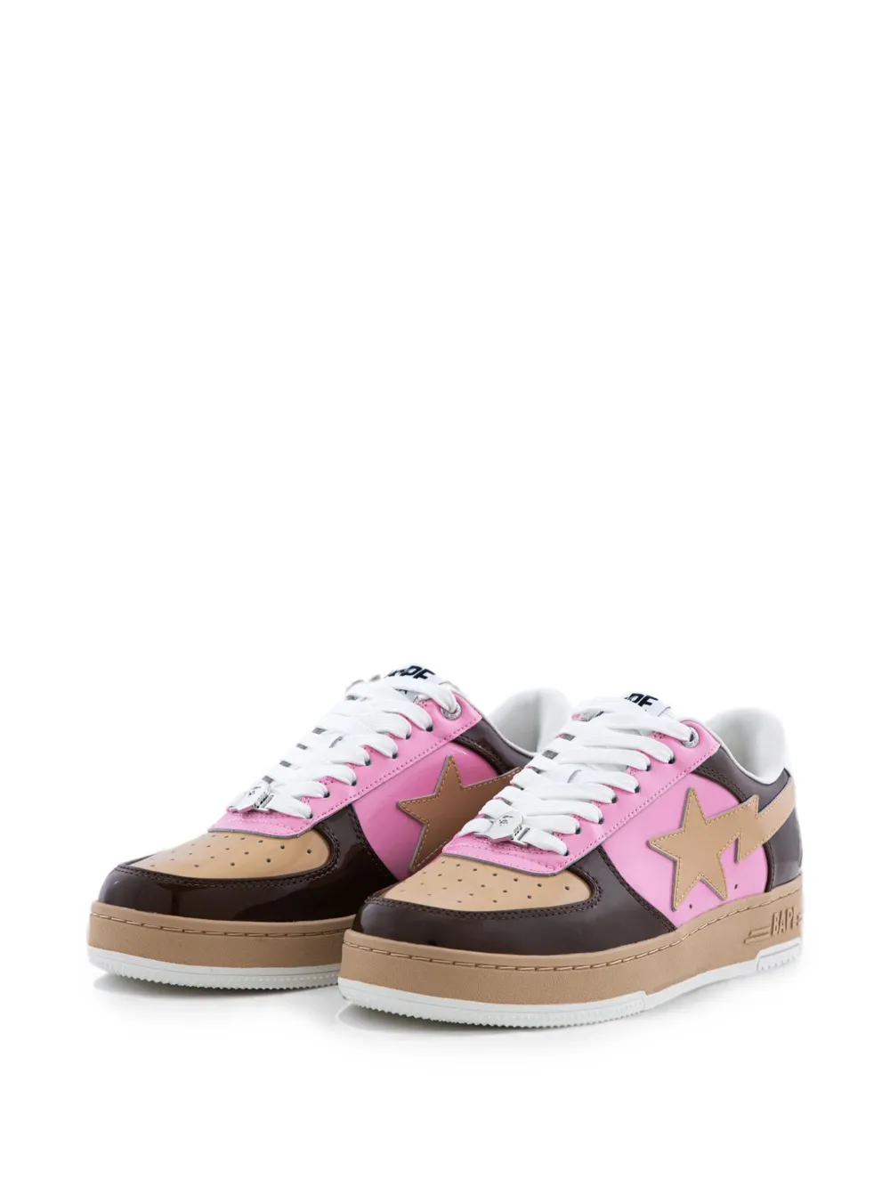 A BATHING APE Bape Sta leather sneakers Bruin