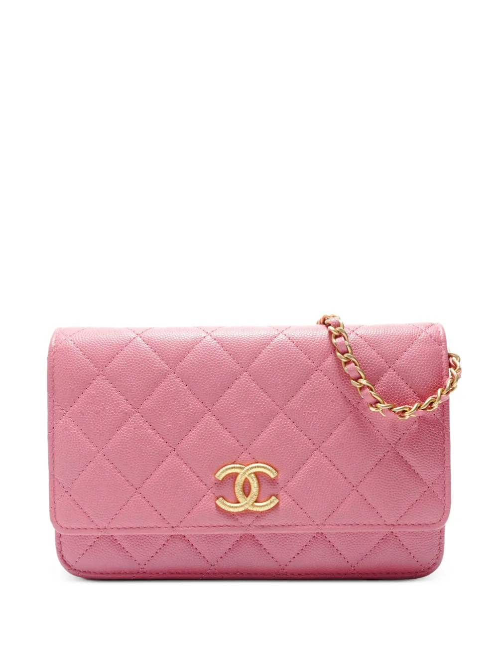 CHANEL Pre-Owned 2021-2026 Wallet On Chain Caviar leather shoulder bag - Pink