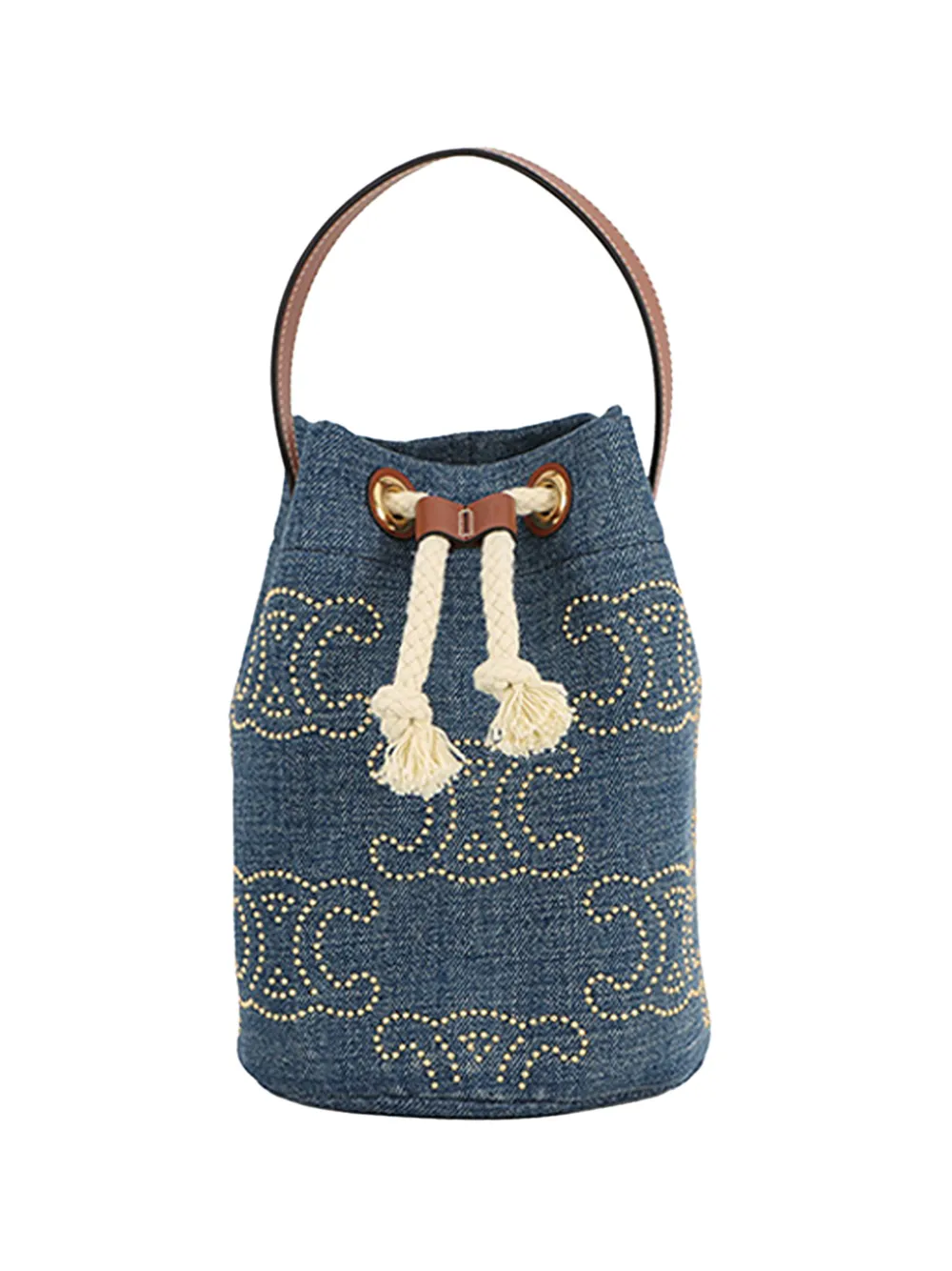 Celine Pre-Owned 2000-2026 Small Denim Triomphe Drawstring bucket bag - Blu