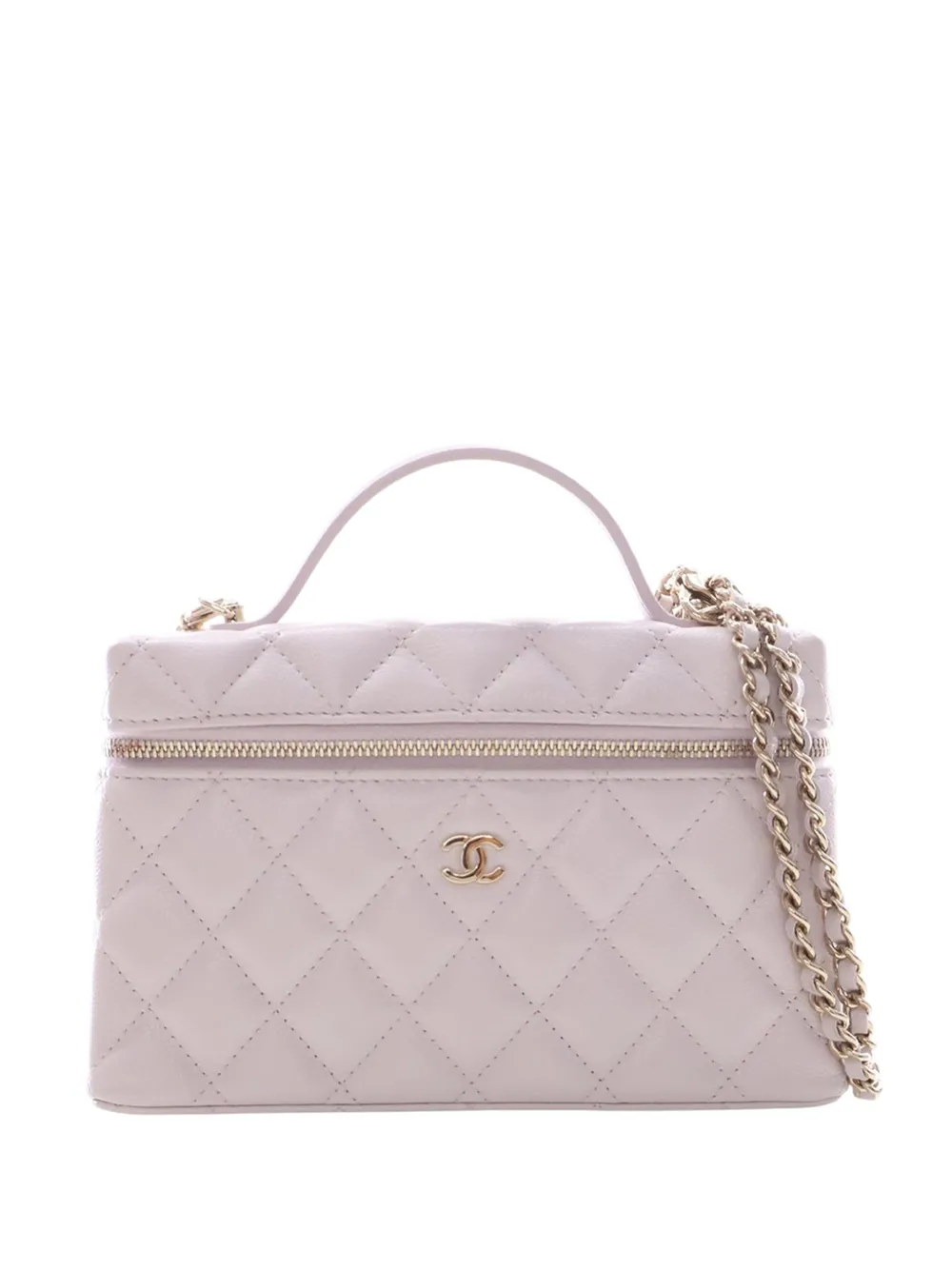 CHANEL Pre-Owned 2021-2026 Mini CC Quilted Caviar Slim Vanity Case with Chain satchel - Rosa