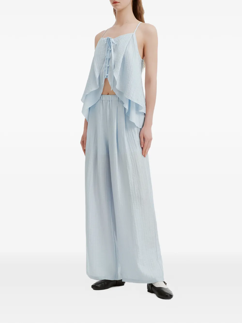b+ab Jumpsuit met ruches en knopen Blauw