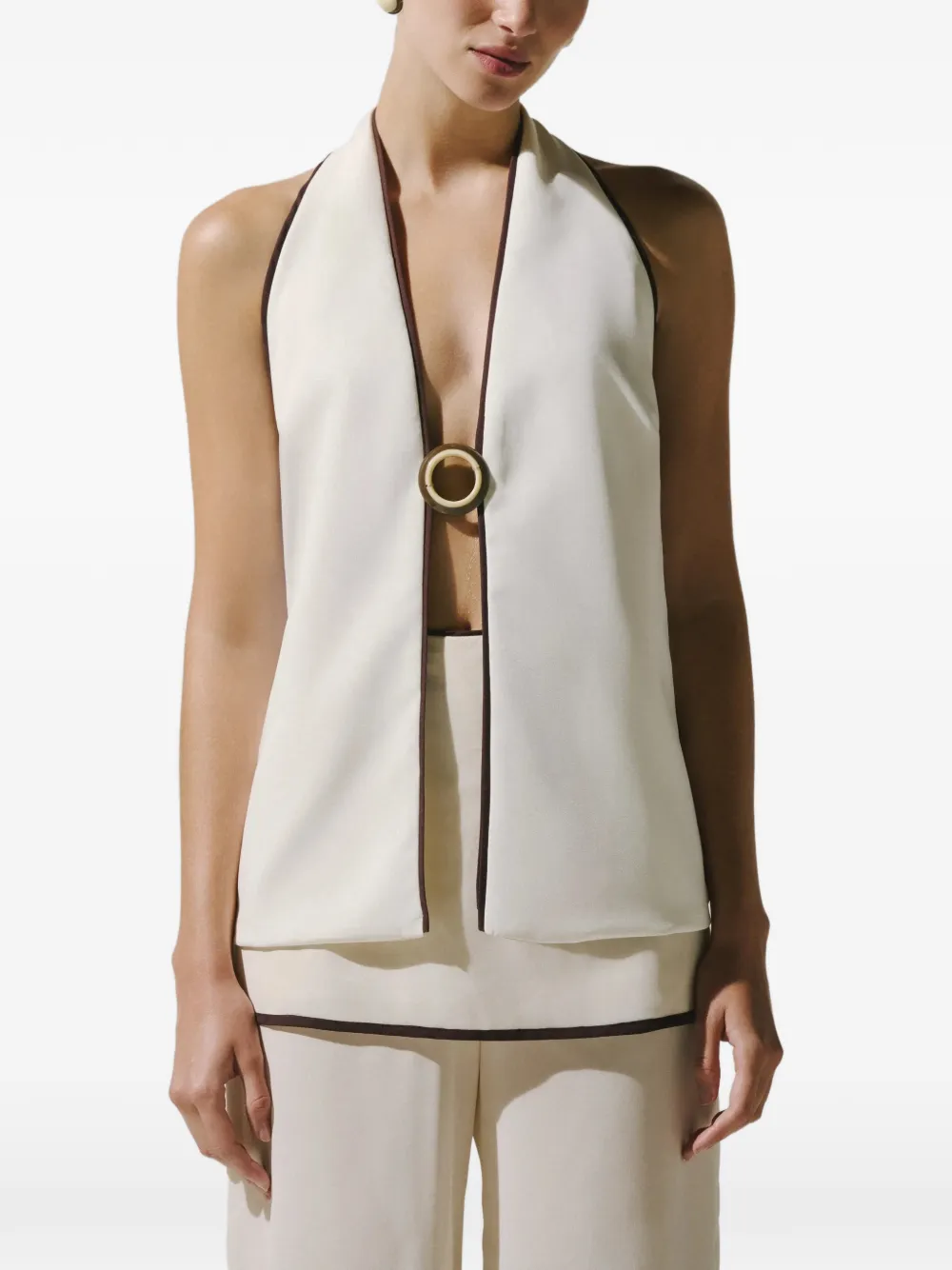 Baobab Blusa Bianca con anello - Toni neutri