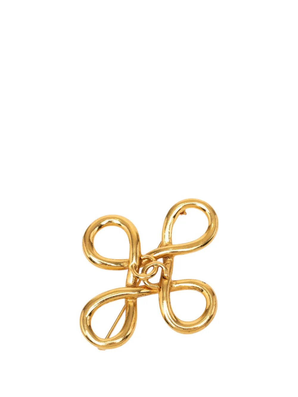 CHANEL Pre-Owned 1950-1970 CC Gold Plated Infinity Brooch costume brooch - Oro
