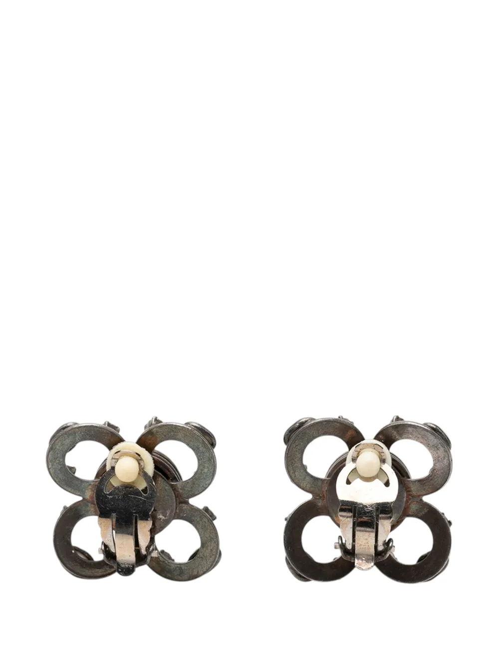 CHANEL Pre-Owned 1996 ブラス カボション エナメル ストラス クリップ