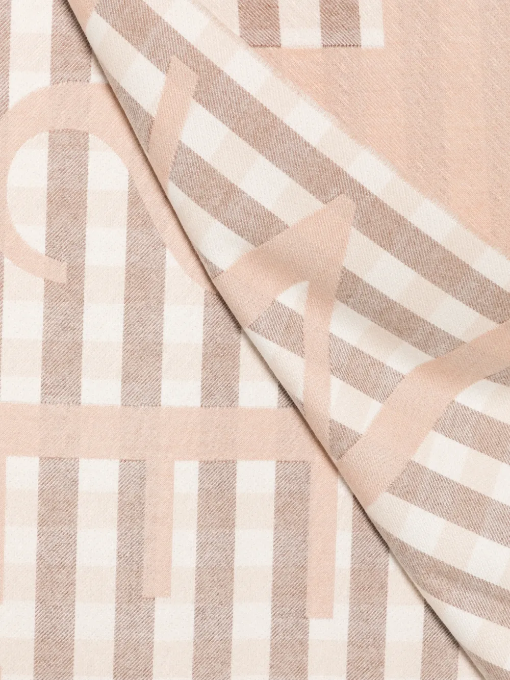 TWINSET logo-print fringed scarf Beige