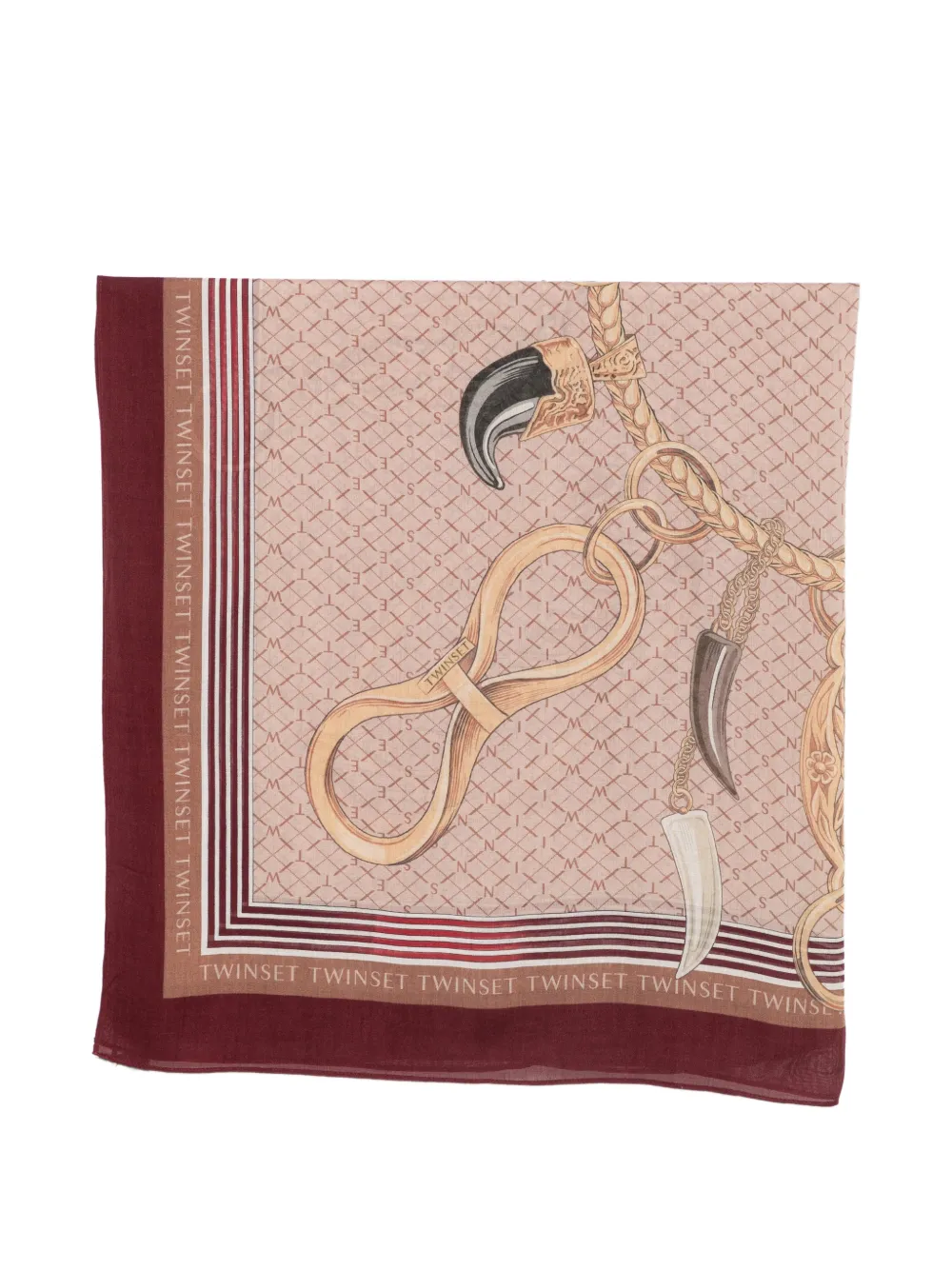 TWINSET Schal mit Monogramm-Print - Nude