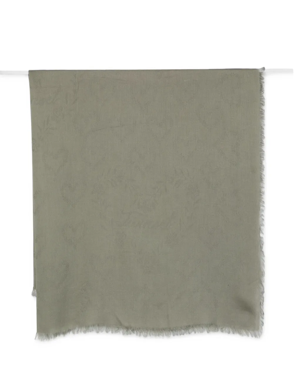 TWINSET jacquard-logo frayed scarf - Grau