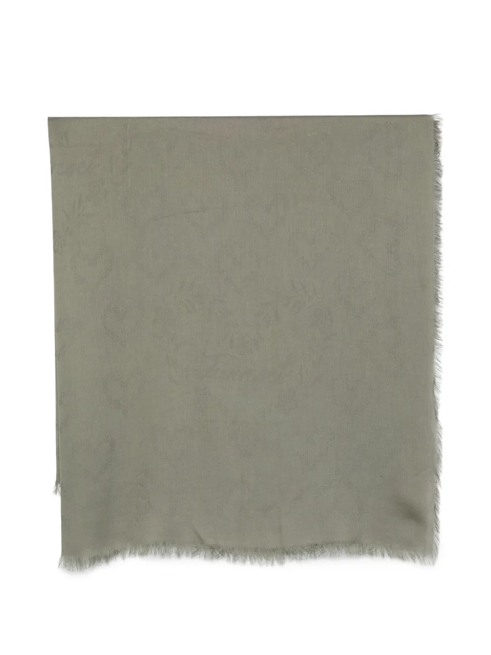 TWINSET jacquard-logo frayed scarf - Grigio