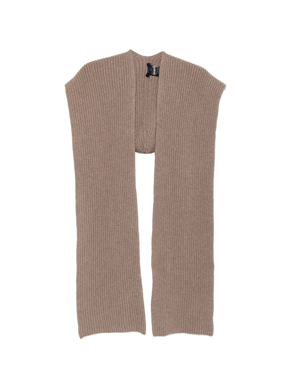 Soeur ribbed-knit hooded scarf - Nude