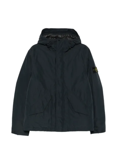 Stone Island logo-patch hooded jacket
