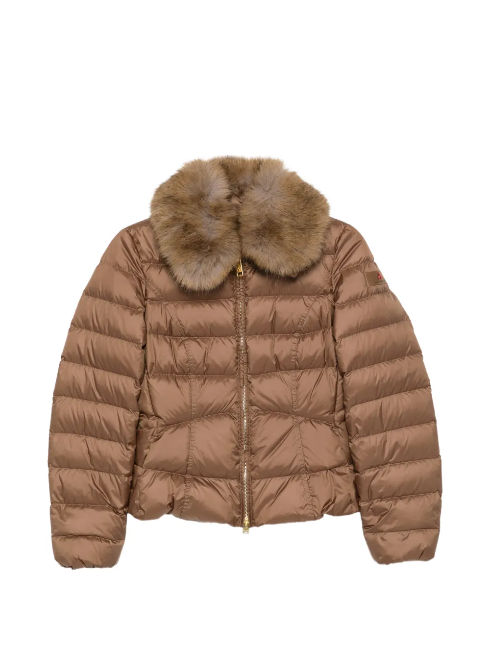 Peuterey faux-fur collar quilted jacket - Braun