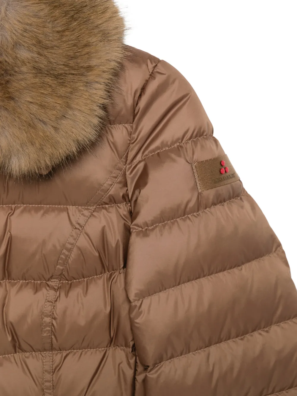 Peuterey faux-fur collar quilted jacket Bruin