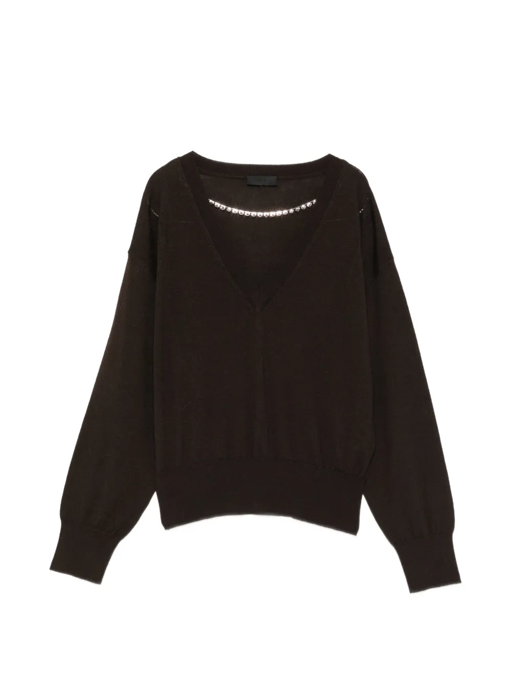 LIU JO crystal-embellished V-neck sweater
