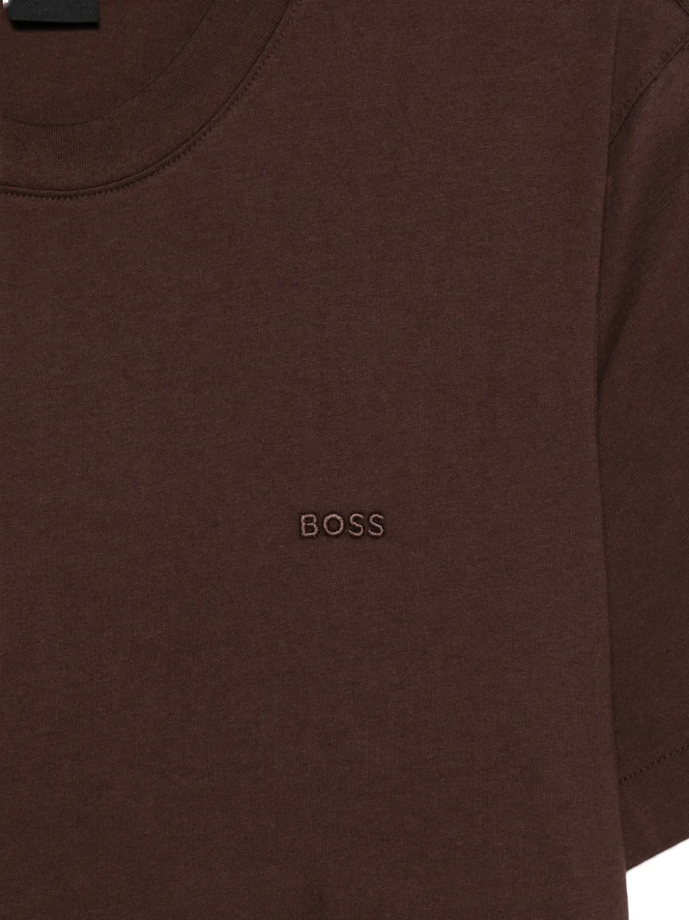 BOSS T-shirt met geborduurd logo Bruin