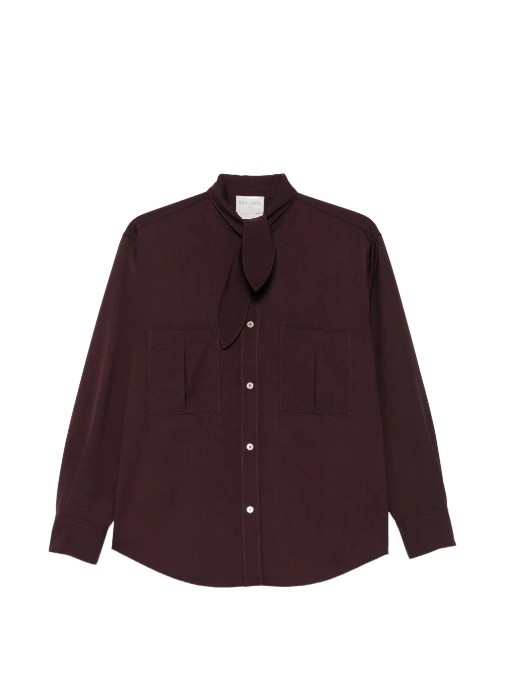 Forte Forte pussy-bow patch-pocket shirt - Violett