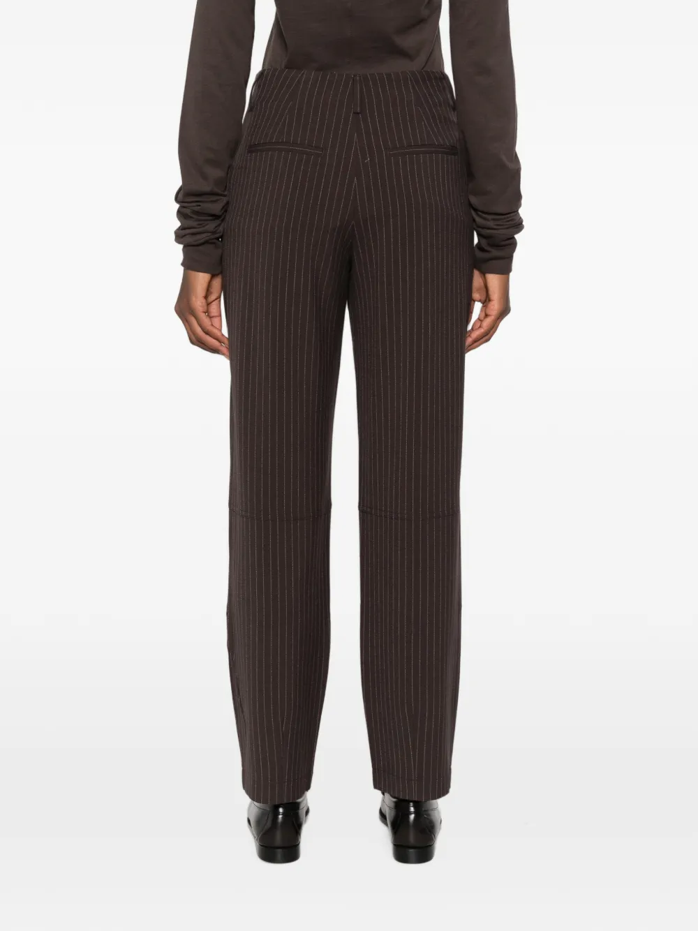 YERSE Broek met krijtstreep Bruin