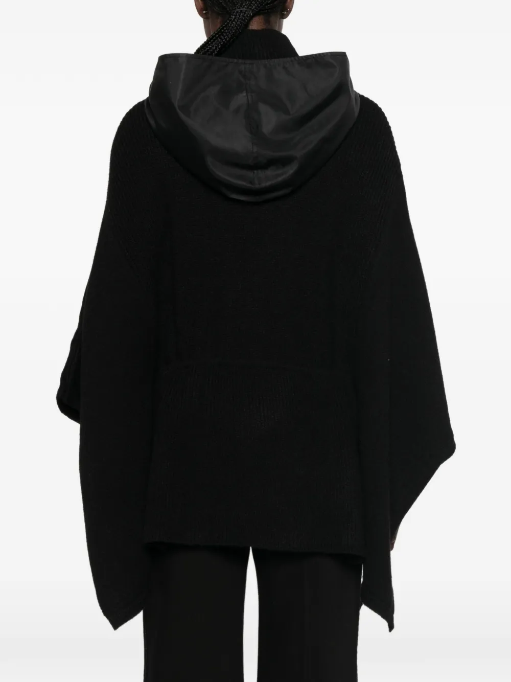 TWINSET Poncho met capuchon en trekkoord Zwart