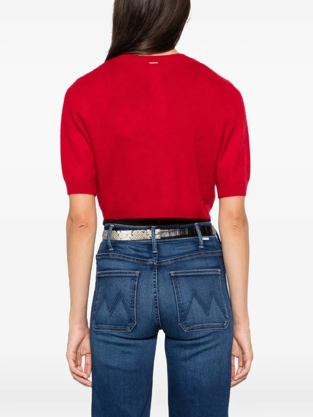 TWINSET short-sleeve cropped cardigan Rood