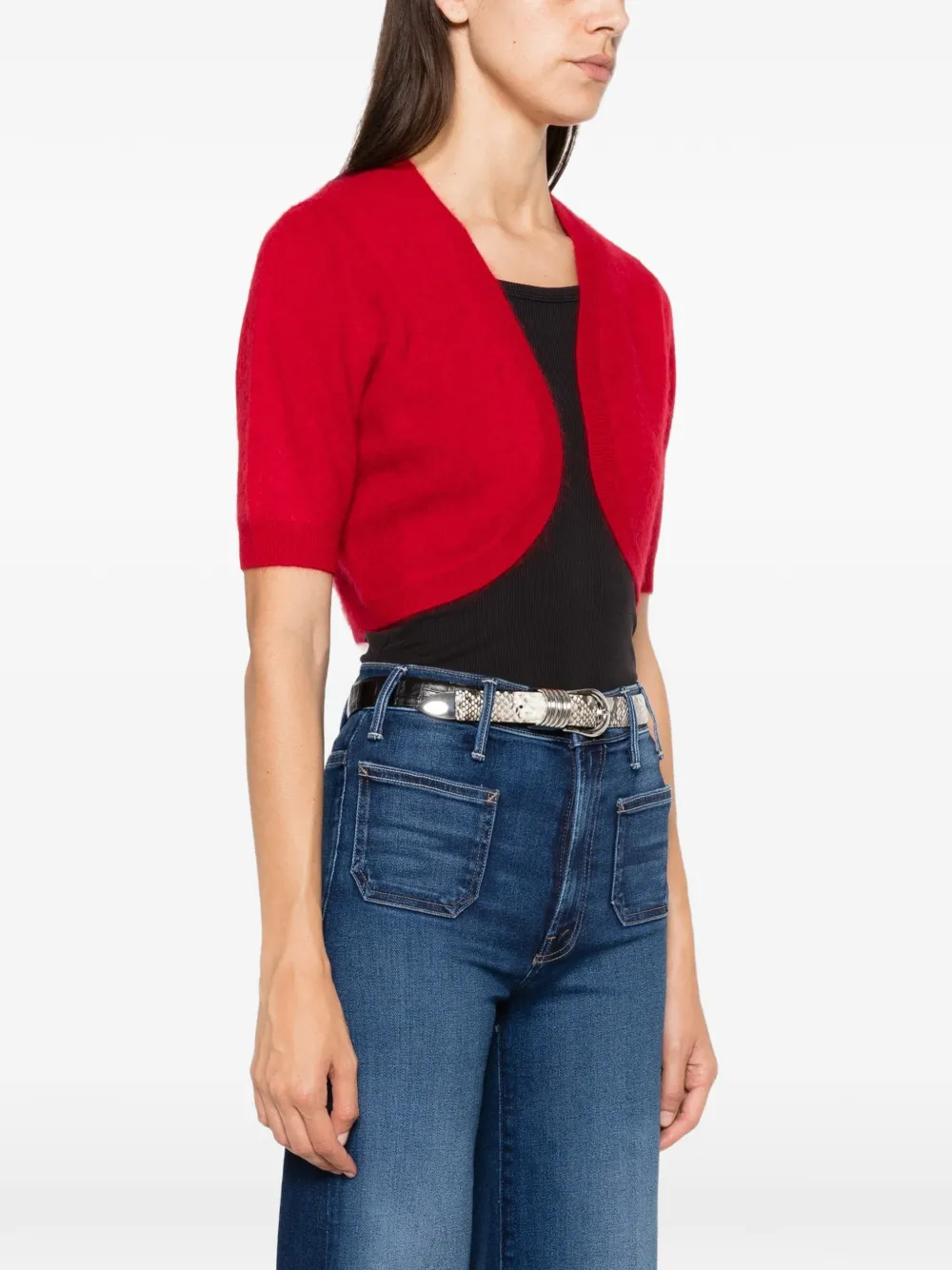 TWINSET short-sleeve cropped cardigan Rood