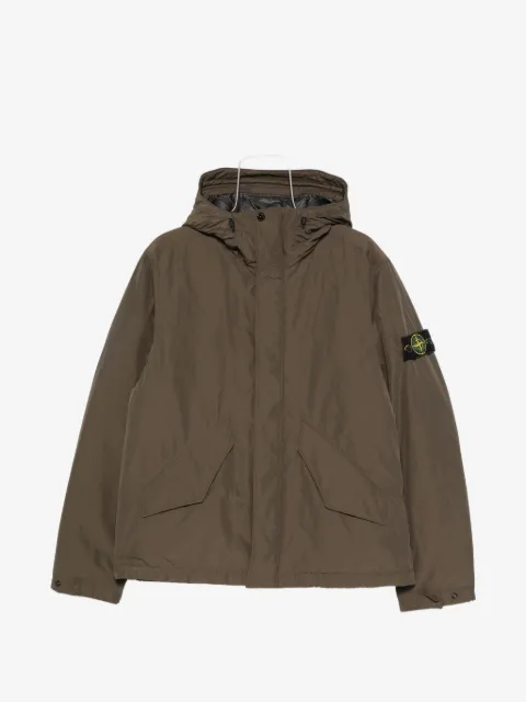 Stone Island hooded logo-patch jacket