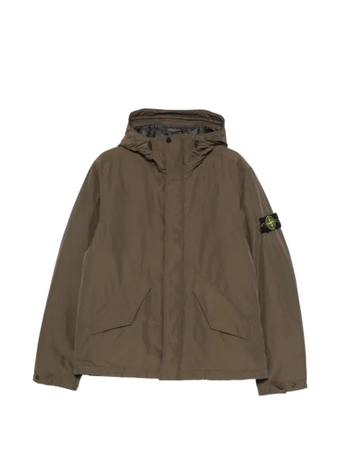 Stone Island hooded logo-patch jacket
