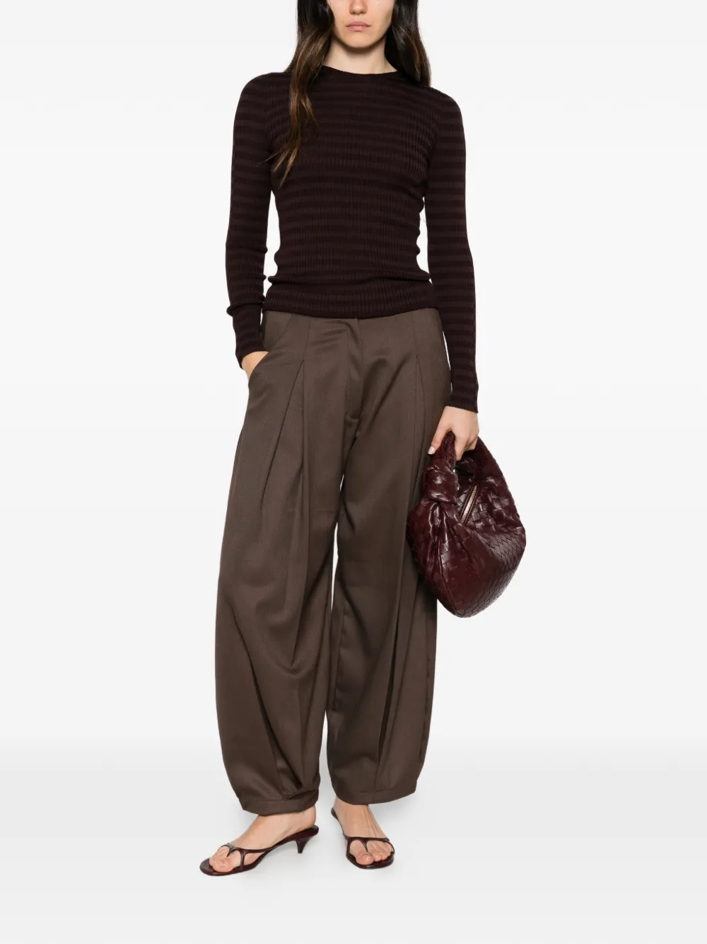 TWINSET striped ribbed sweater Bruin