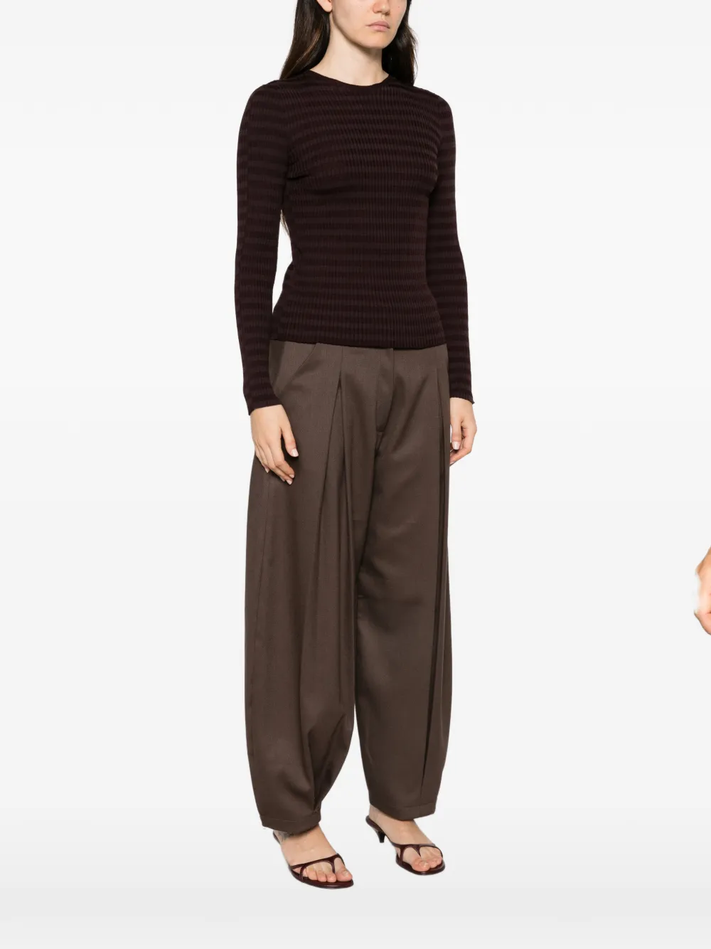 TWINSET striped ribbed sweater Bruin
