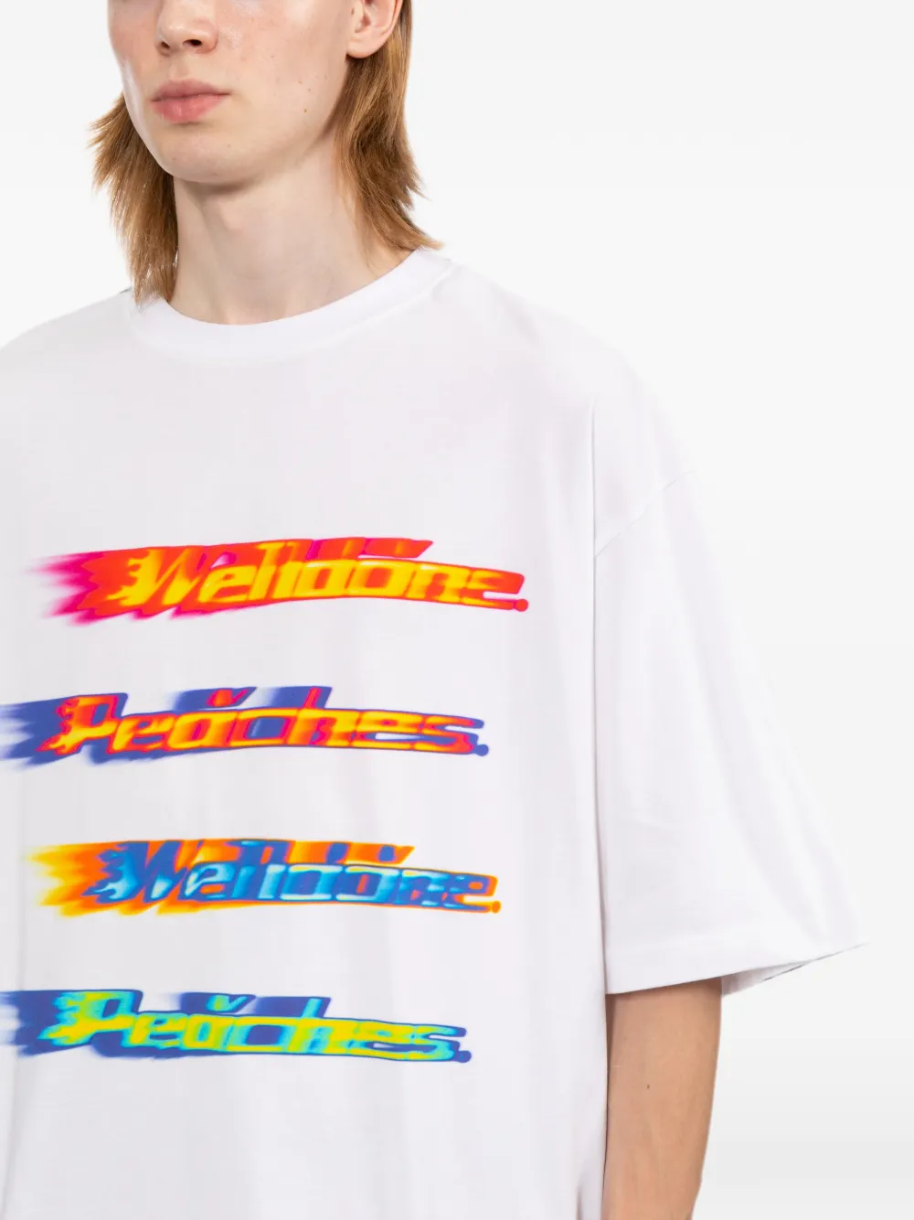 We11done T-shirt met grafische print Wit