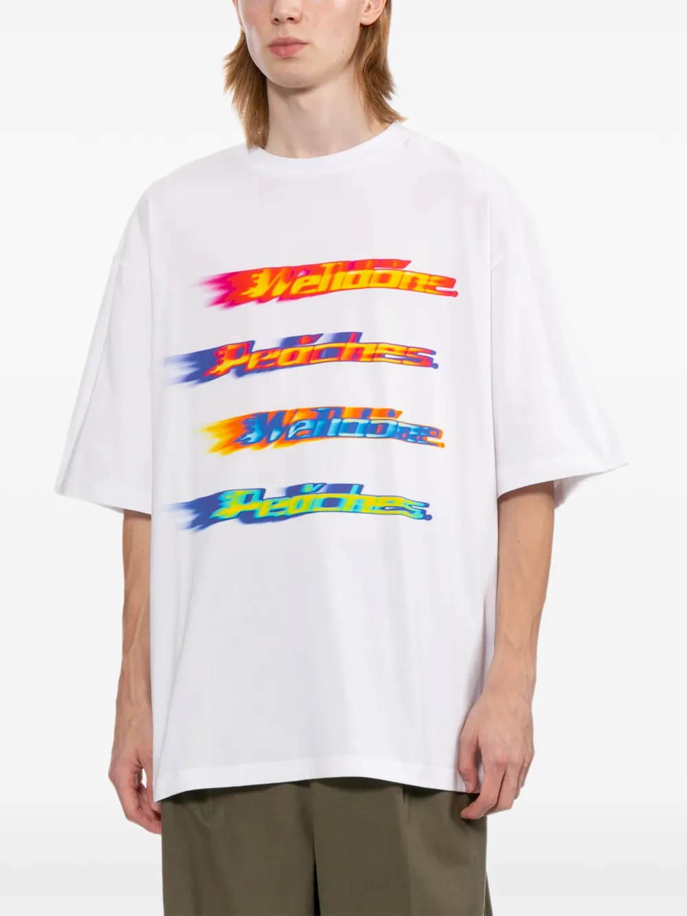 We11done T-shirt met grafische print Wit