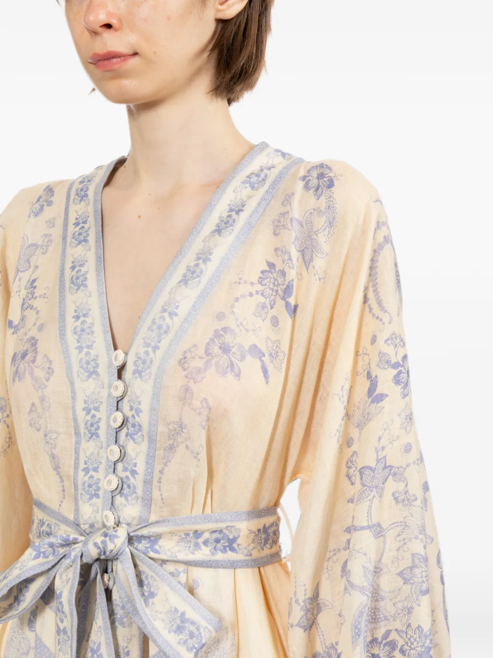 ZIMMERMANN Jurk met bloemenprint Beige