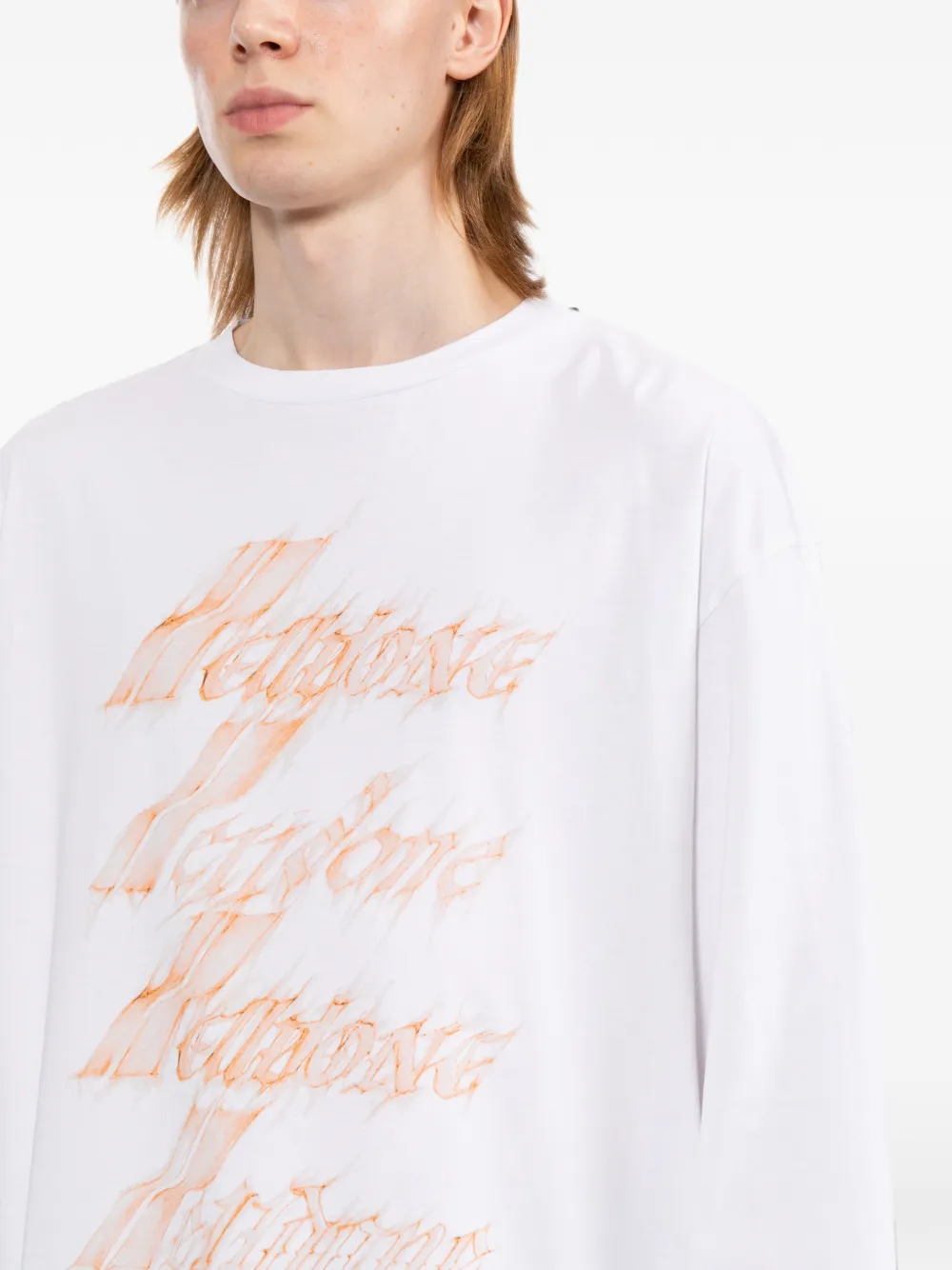 We11done T-shirt met grafische print Wit