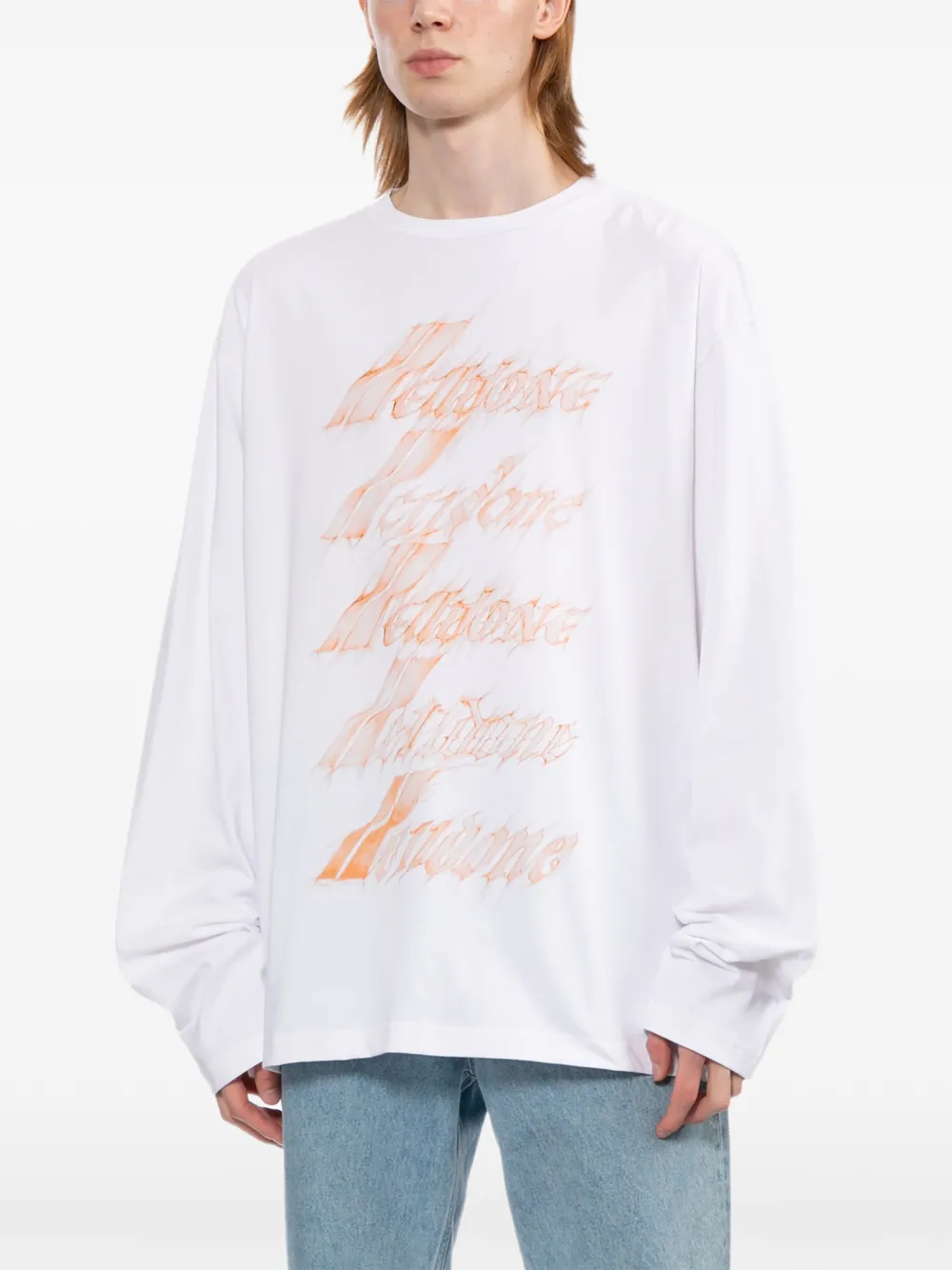 We11done T-shirt met grafische print Wit