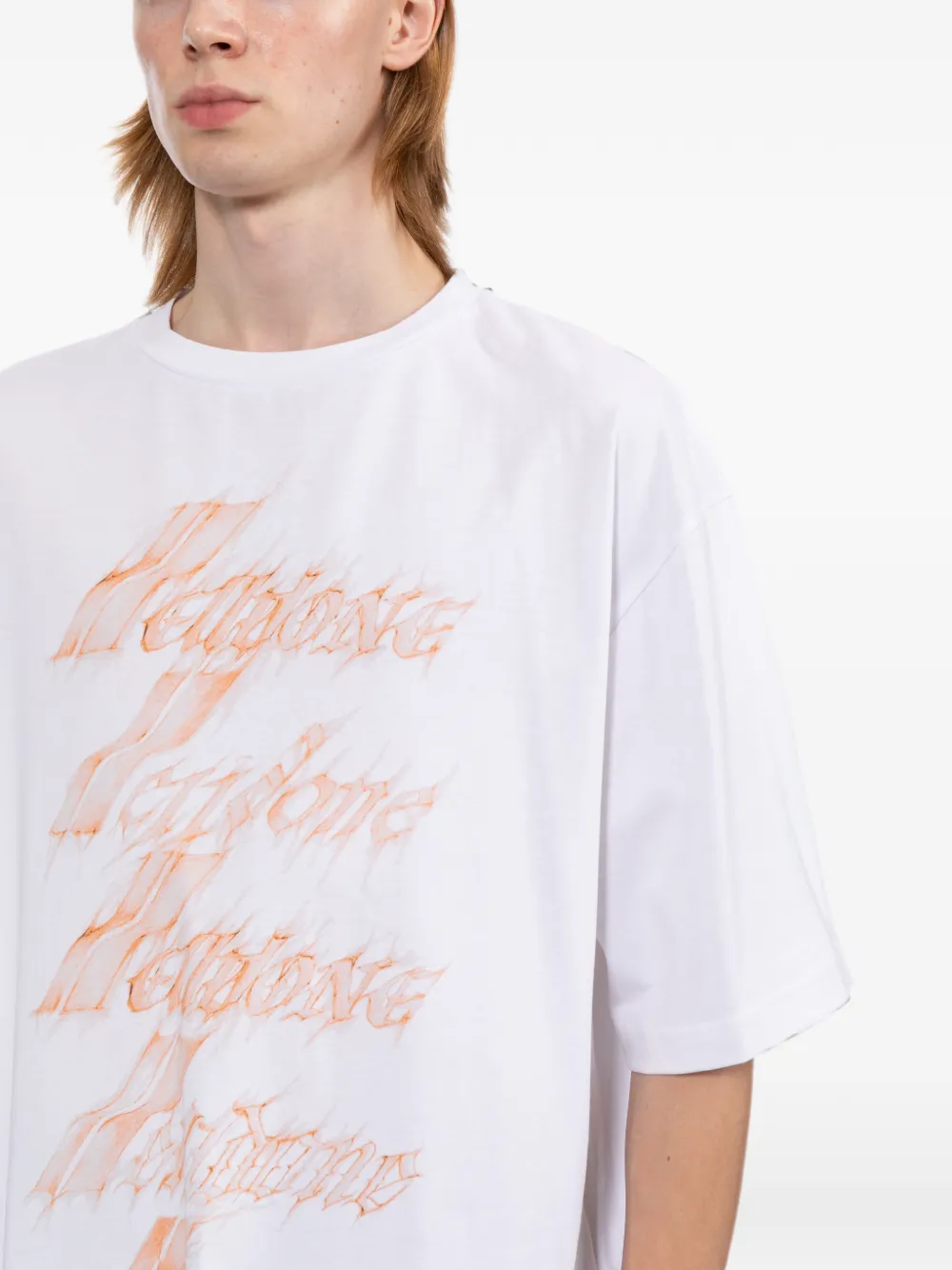We11done T-shirt met grafische print Wit
