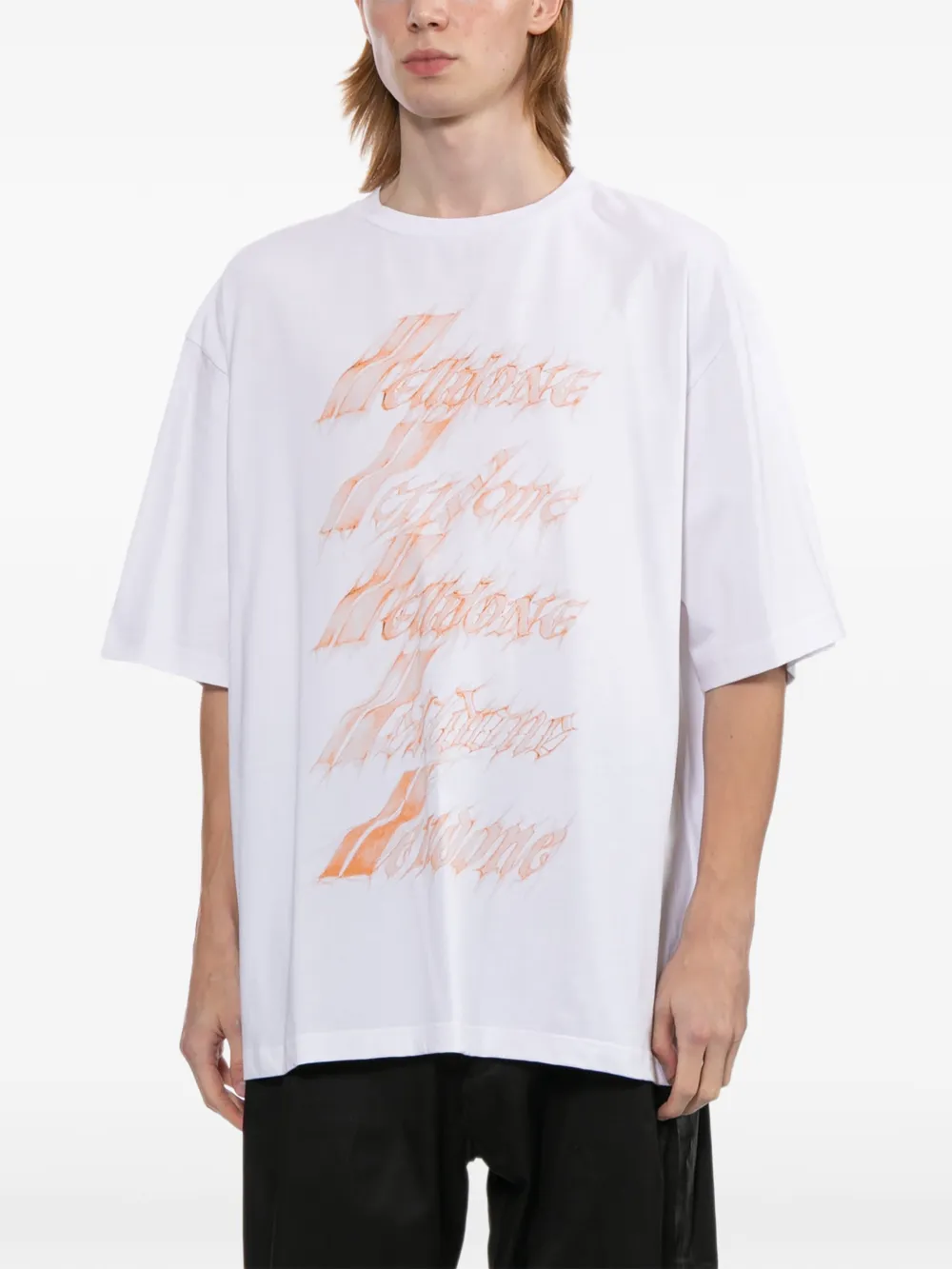 We11done T-shirt met grafische print Wit