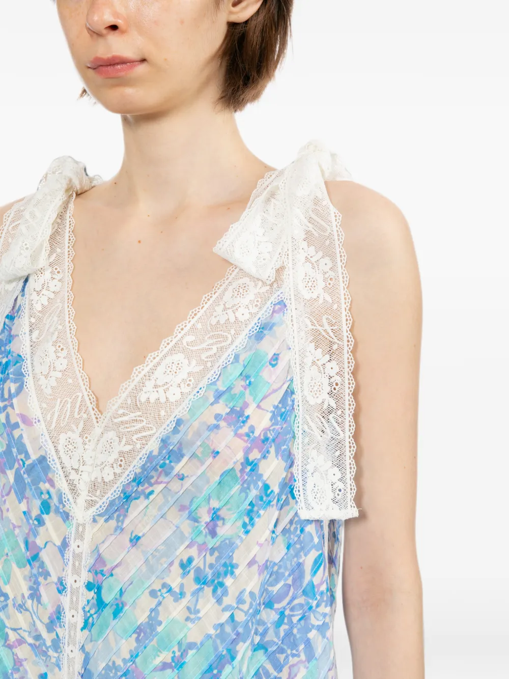 ZIMMERMANN Jurk met afwerking van kant Blauw