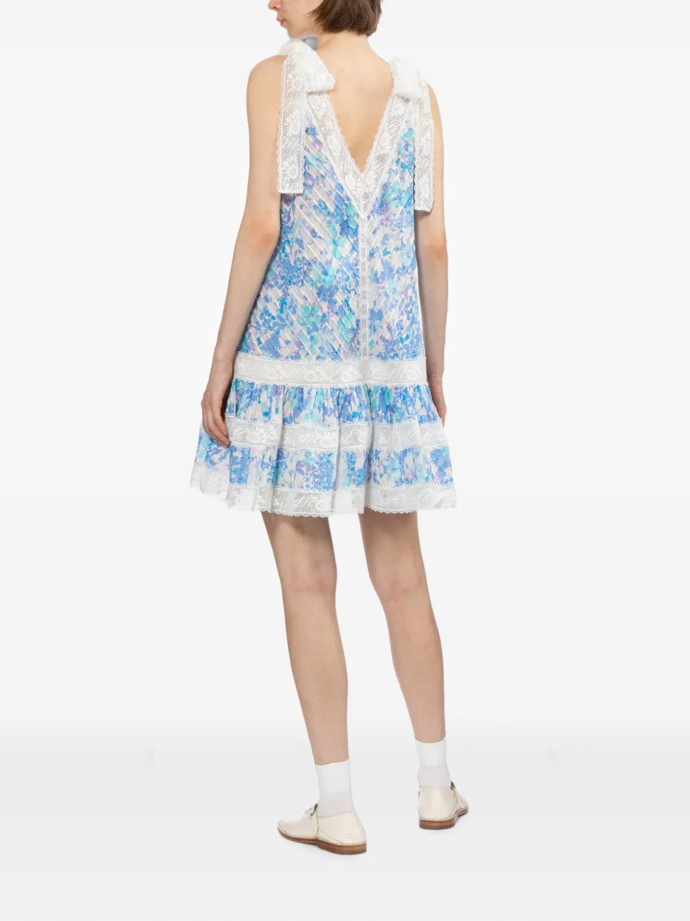 ZIMMERMANN Jurk met afwerking van kant Blauw