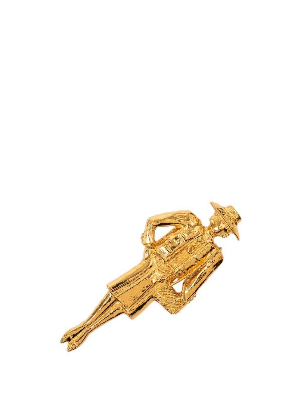 CHANEL Pre-Owned 1970-1980 Gold Plated Coco Mademoiselle Pin Brooch costume brooch - Oro