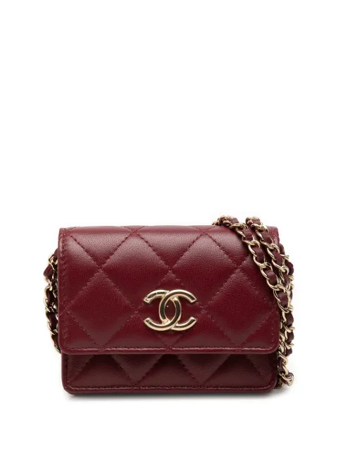 CHANEL Pre-Owned 2021-2026 CC Quilted Lambskin Card Holder On Chain crossbody bag