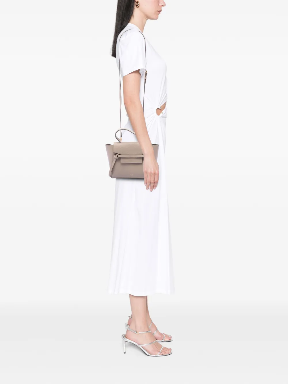 Celine Pre-owned Borsa A Tracolla Belt Bag Nano In Pelle Di Vitello Pieno Fiore 2018-2026 - Toni Neutri 