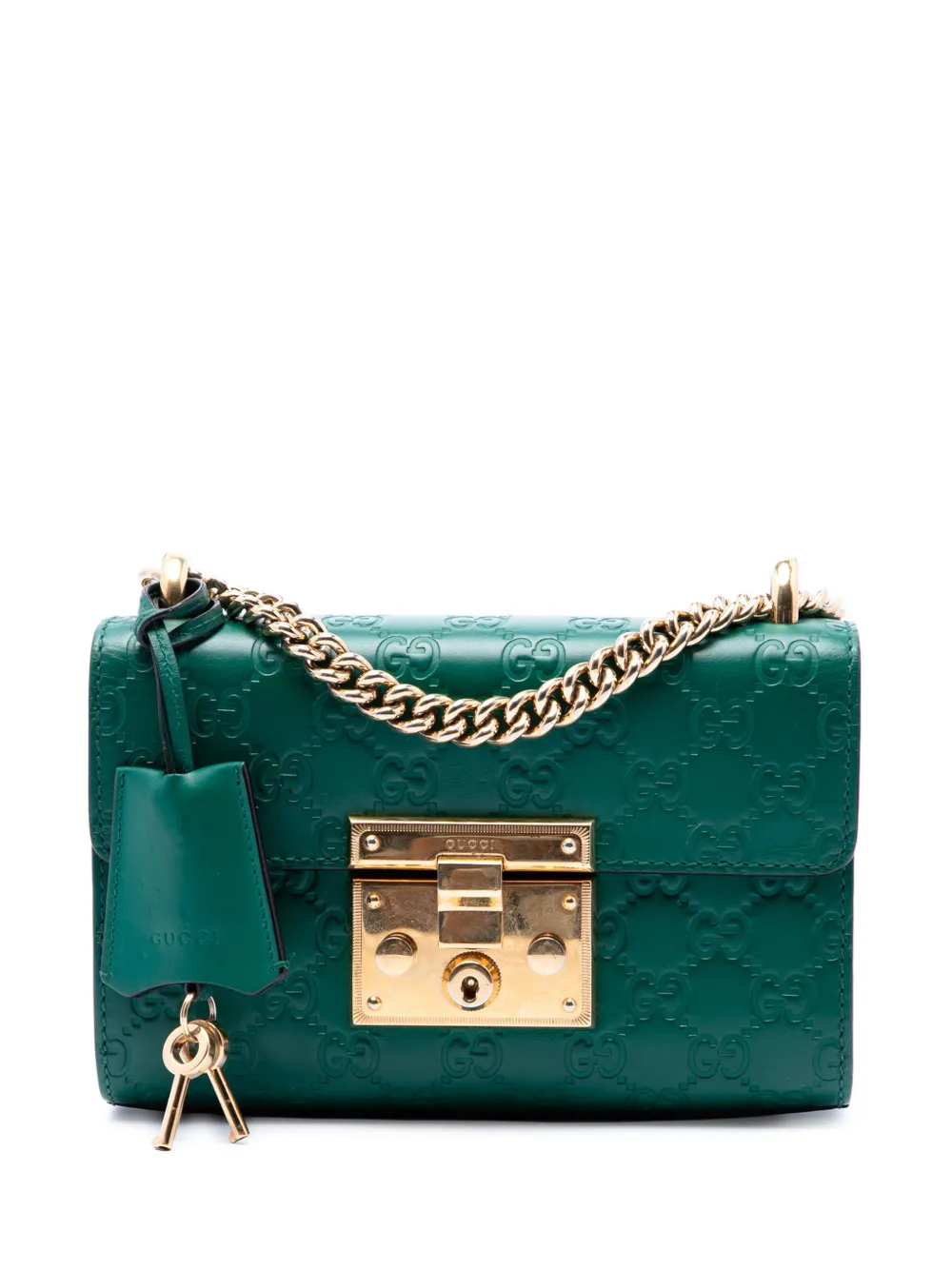 Gucci Pre-Owned 2016-2026 Small Guccissima Padlock crossbody bag - Green