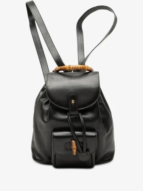 Gucci Pre-Owned 20th Century Calfskin Bamboo Drawstring backpack