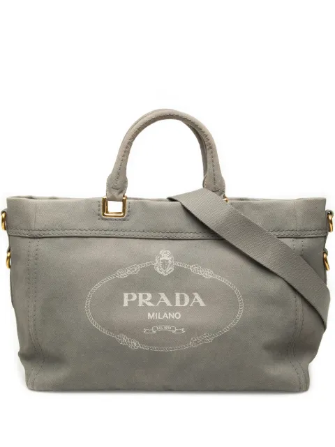 Prada Pre-Owned 2013-2026 Canvas Canapa Logo satchel