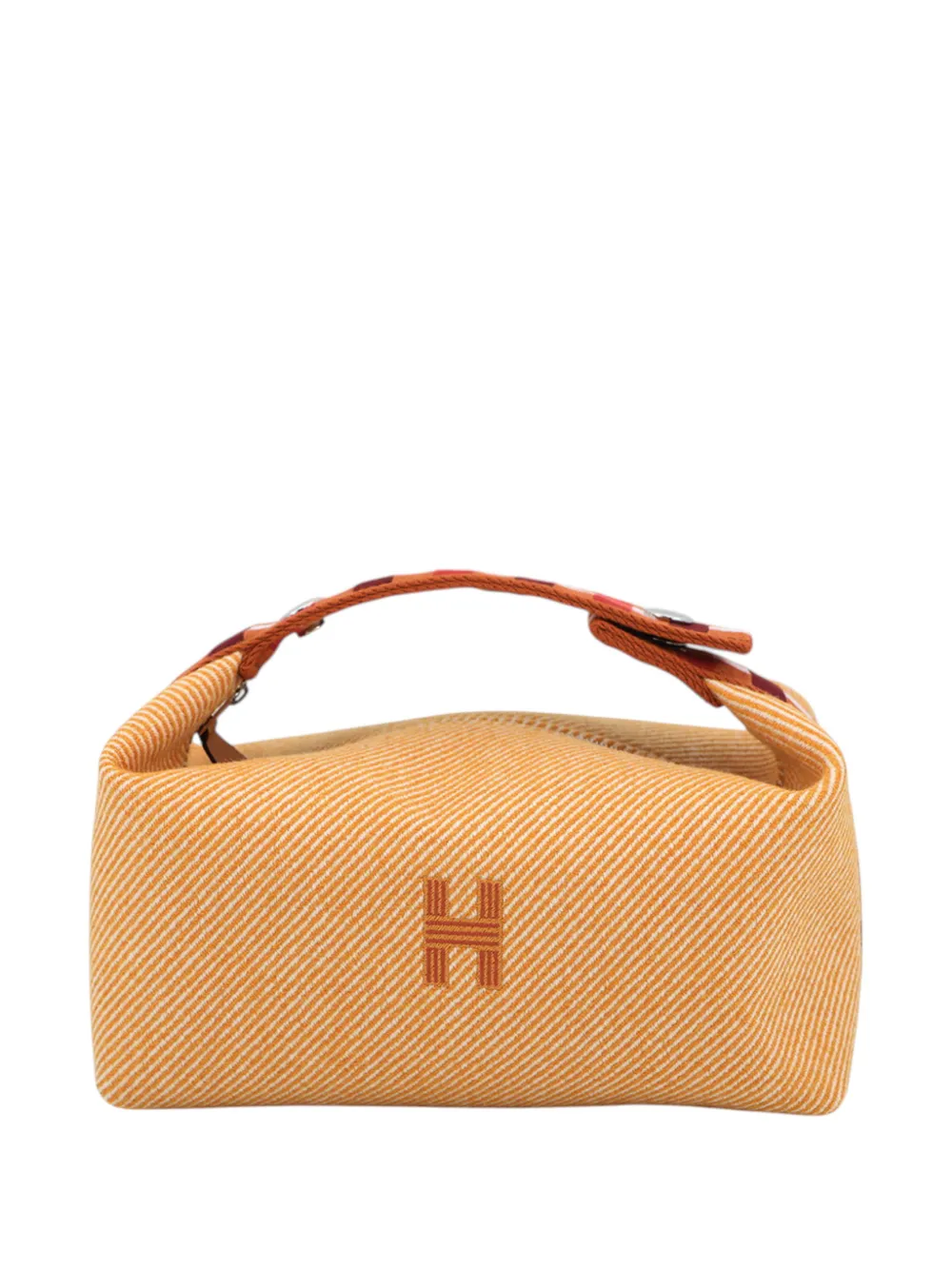 Hermès Pre-Owned 2010-2026 Small Wool Bride a Brac Au Carre Case vanity bag - Arancione