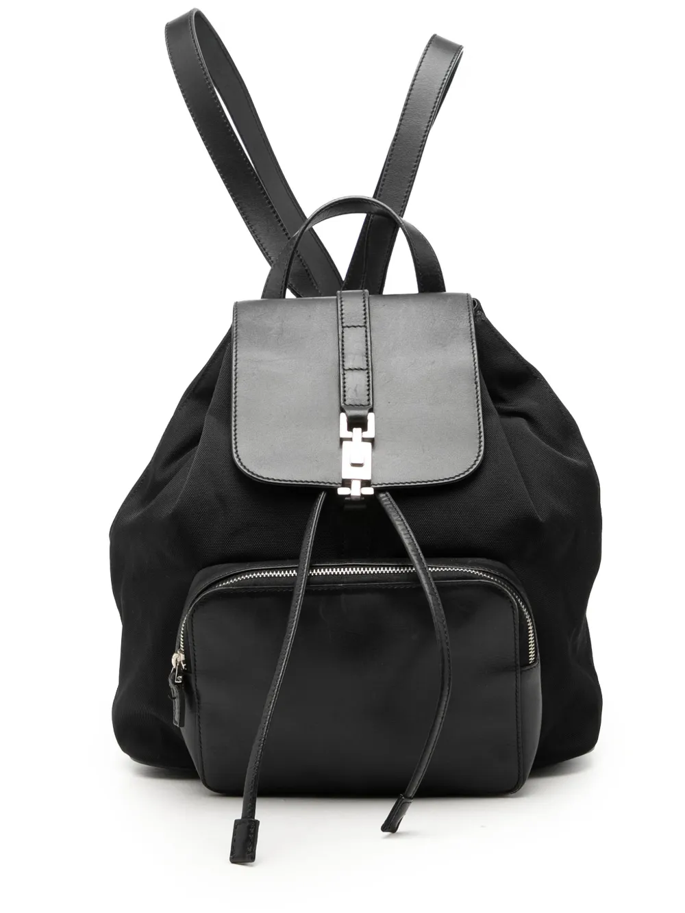 Gucci Pre-Owned 2000-2015 Canvas and Calfskin Jackie Drawstring backpack - Nero
