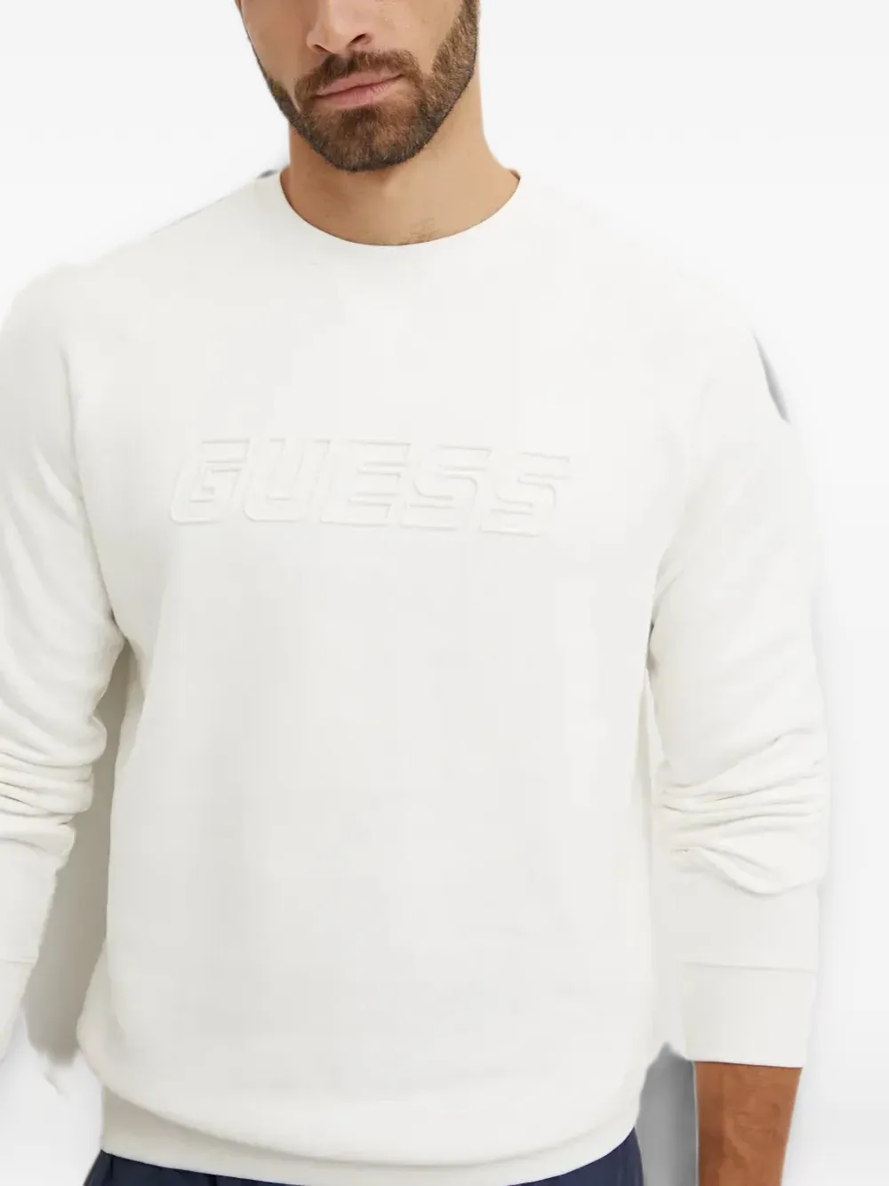 GUESS USA Trui met raglan mouwen en logo-reliëf Wit
