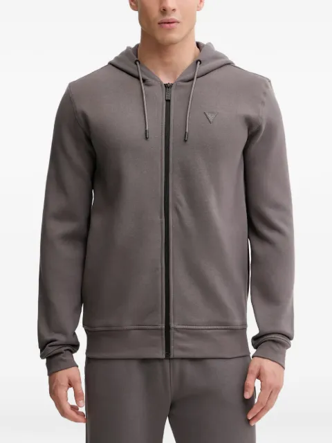 GUESS USA Aldwin logo-patch zip-up hoodie