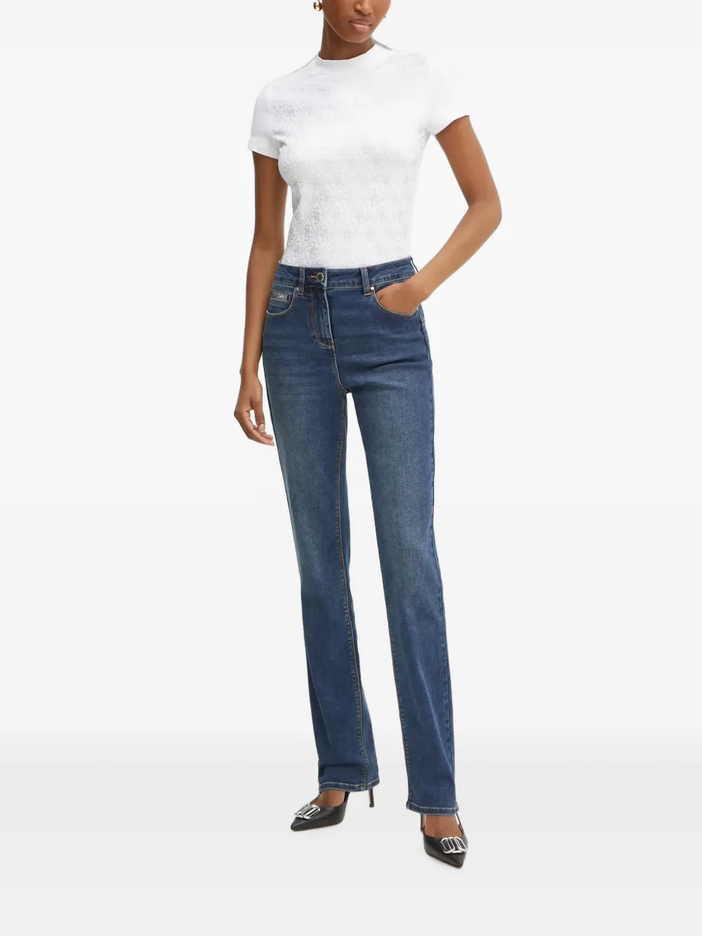 GUESS USA T-shirt verfraaid met stras Wit