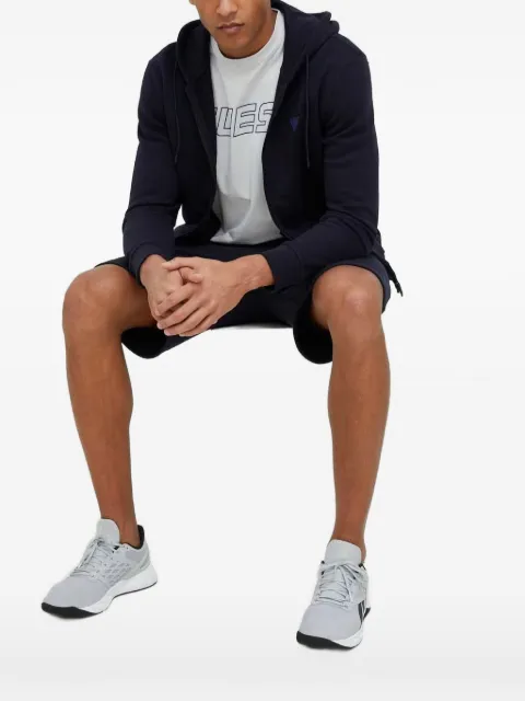 GUESS USA logo-patch zip-up hoodie